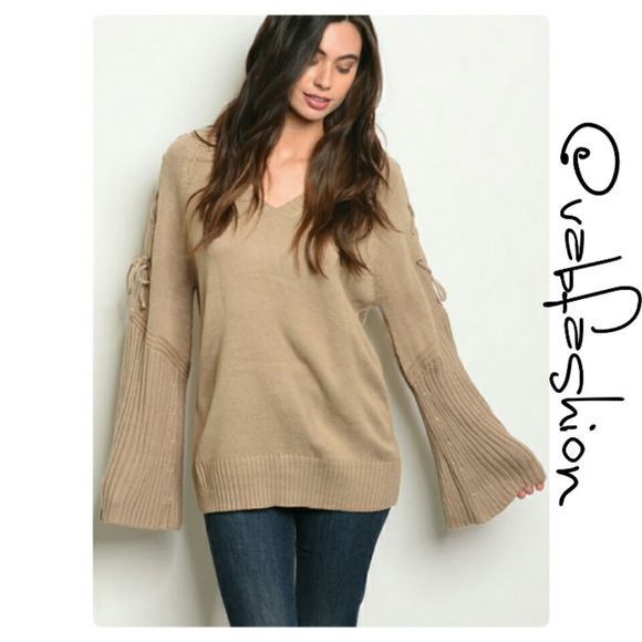 LAST 1! MOCHA BELL SLEEVE SWEATER!🍁 - Picture 2 of 8